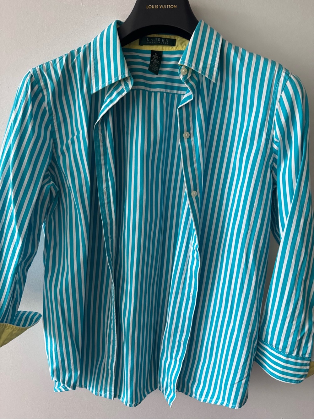 Lauren Ralph Lauren Turquoise & White Striped women’s  Shirt